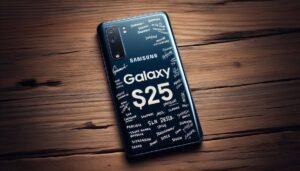 a cell phone with writing on the back